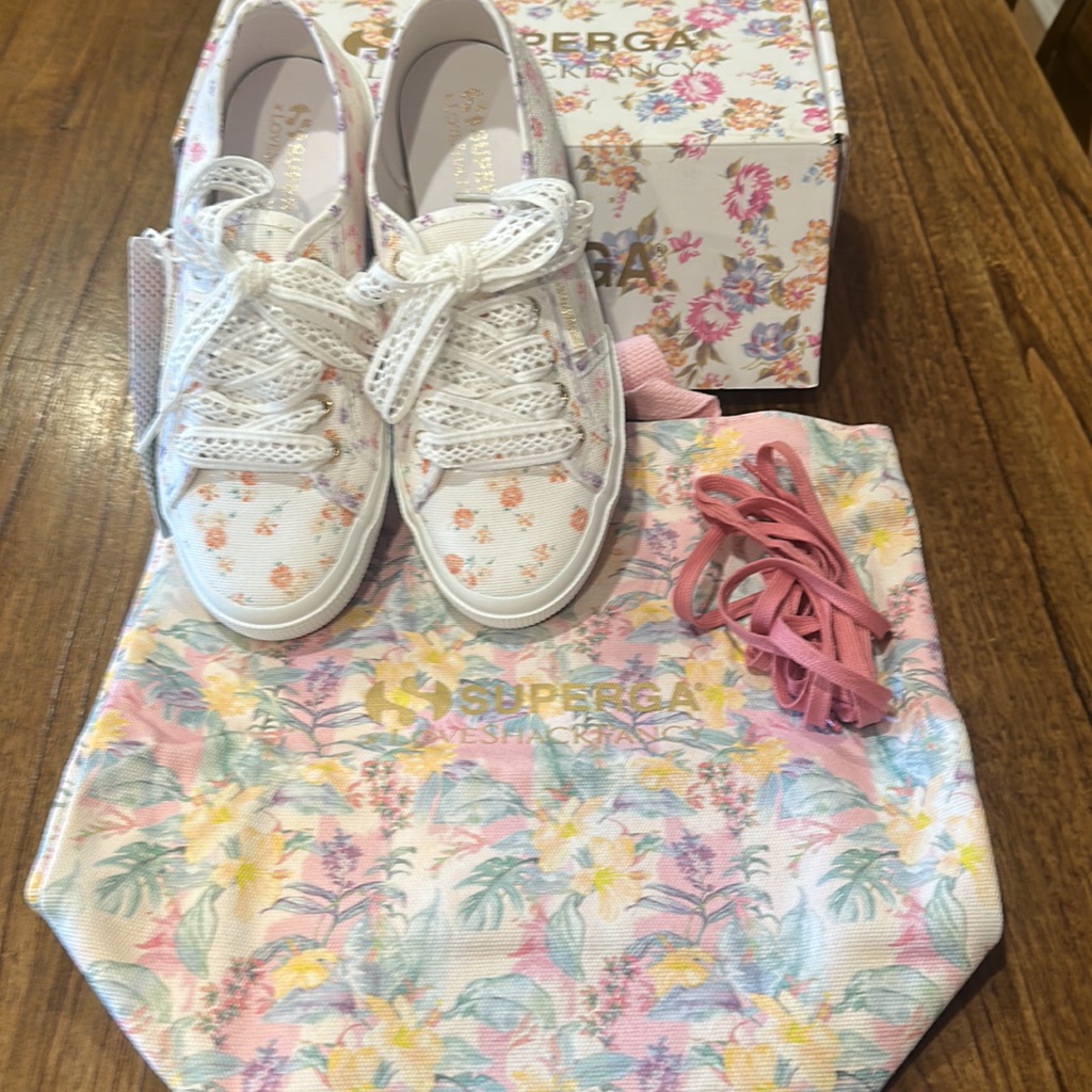 Nwt! Superga Love Shack Fancy Flower Mix Sneaker
